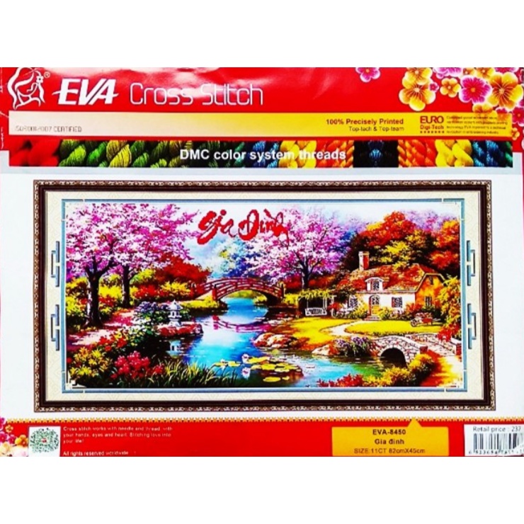 Tranh Thêu Chữ Thập 3D Gia Đình EVA8450 (KHÁCH TỰ THÊU) KT:82X45CM