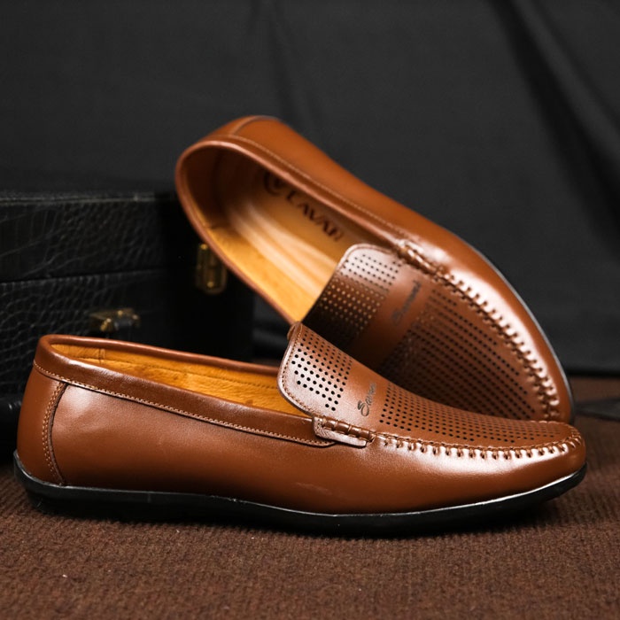 Giày lười nam đẹp chính hãng Cavan đục lỗ Lazer thoáng mát cho mùa hè C11169