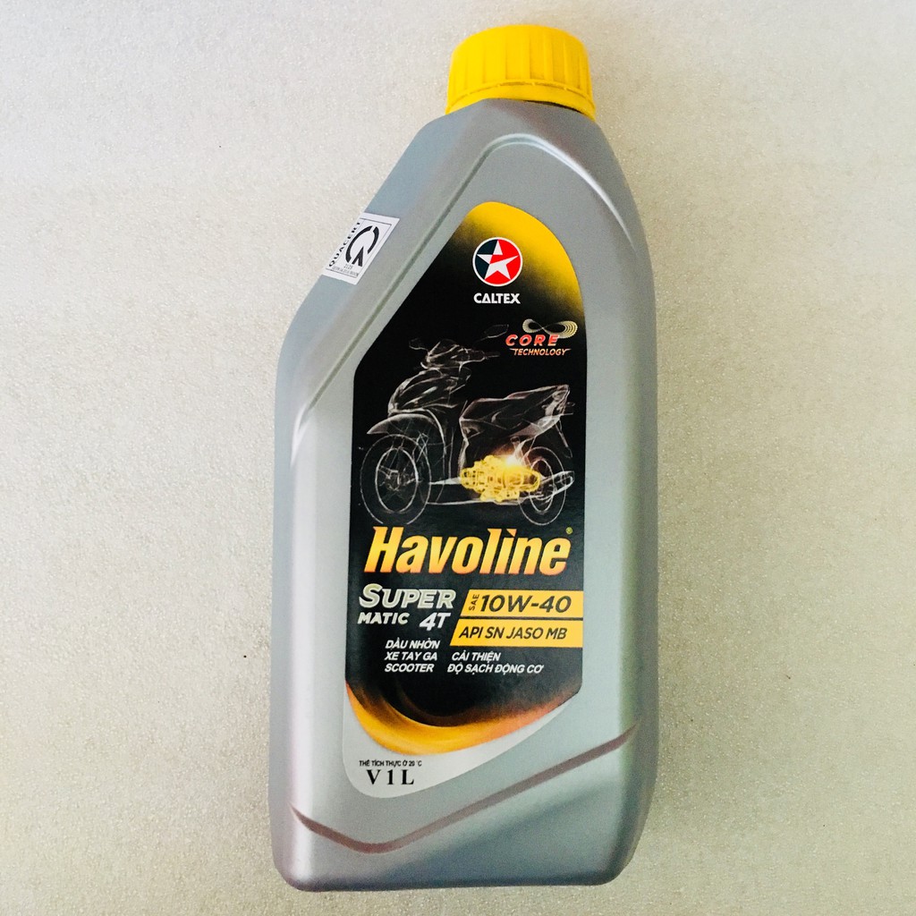 NHỚT HAVOLINE SUPER MATIC 4T SAE 10w40 1L - XE TAY GA(chai xám nắp vàng)