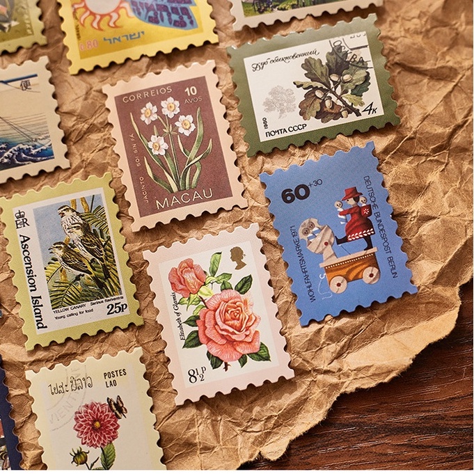 Túi 46 Miếng Dán Hình Bướm Phong Cách Cổ Điển Dùng Trang Trí Sổ Tay DIY