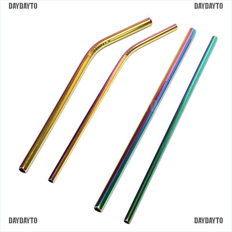 Ống Hút Inox Màu Cầu Vồng Tái Sử Dụng Tiện Lợi