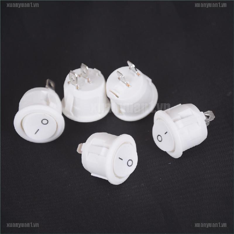 [XUANYUAN1] Set 5 Công Tắc Đòn Bẩy 2 Pin Tròn Mini Màu Trắng