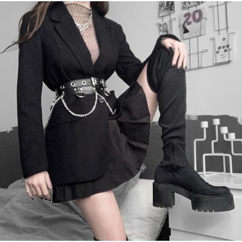 Set Blazer Sang Chảnh Kèm Thắt Lưng Xích