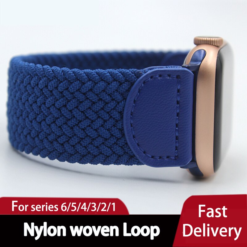 Dây Đeo Nylon Cho Đồng Hồ Thông Minh Apple Watch 6 Se Series 5 4 3 Co Giãn 38mm 40mm 42mm 44mm