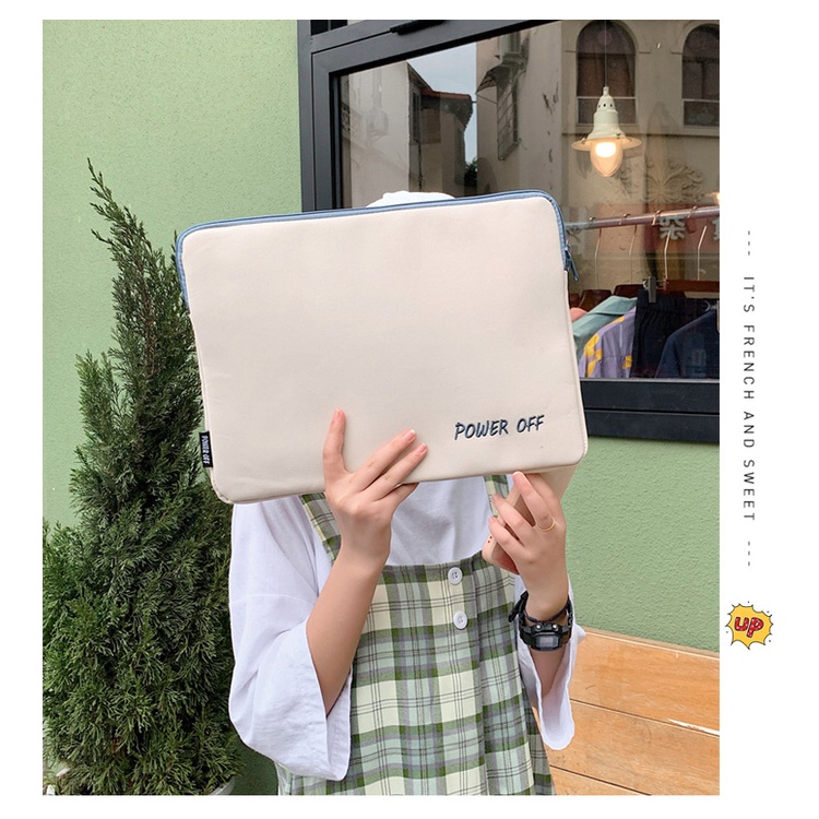 Túi Đựng Laptop 11 inch 13 inch Thêu Chữ Phong Cách Hàn Quốc