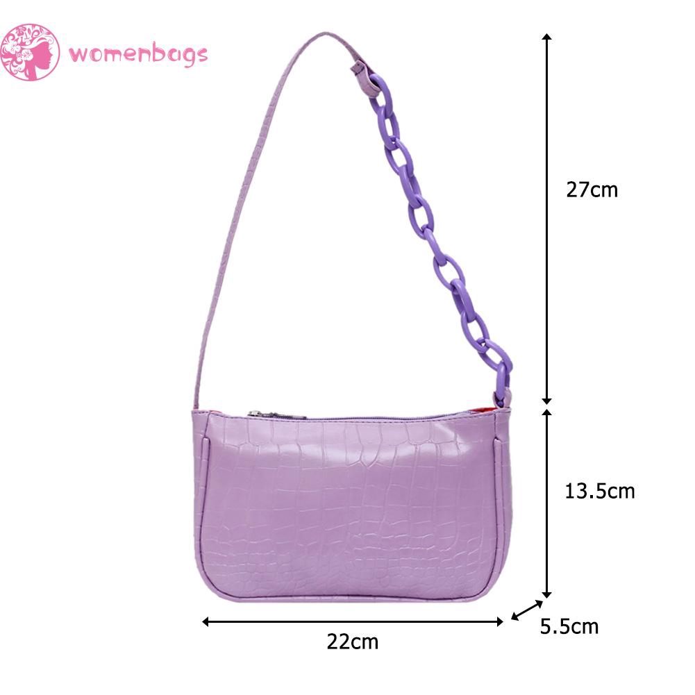 Túi xách nữ bằng da PU màu trơn họa tiết da cá sấu | BigBuy360 - bigbuy360.vn