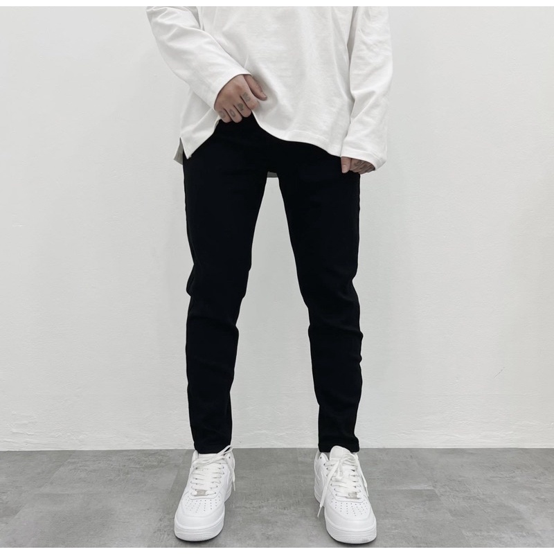 Quần Jeans Nam Đen Trơn Slimfit Form Co Giãn JNP12