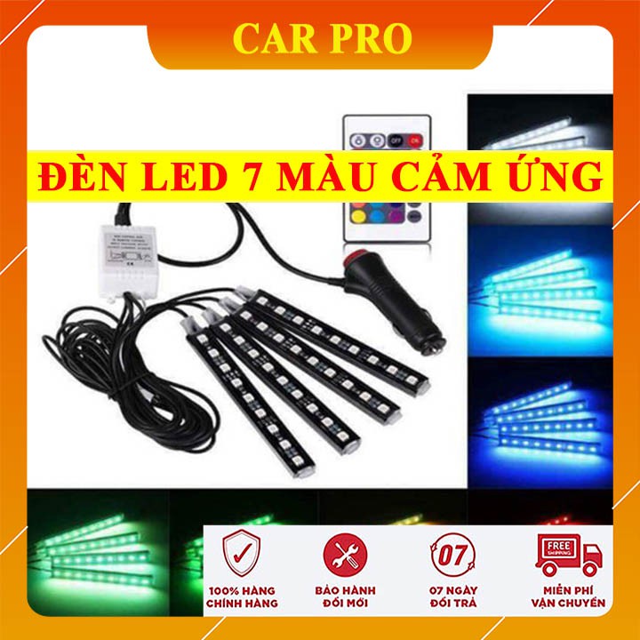 Đèn led 7 màu cảm ứng theo nhạc + Khiển - CAR PRO