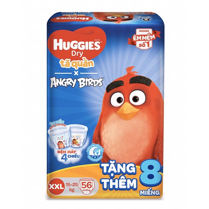 [Angry Birds] Tã quần Huggies Angry Birds tặng 8 miếng bên trong M74-L68-XL62-XXL56 mới