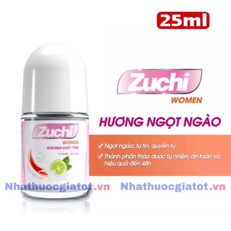 ZUCHI WOMEN Lăn Khử Mùi Dược Liệu Dành Cho Nữ - 25ml