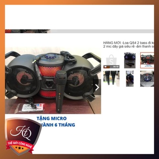 LOA KÉO karaoke mini giá rẻ HY-10  tặng kèm 1  2 mic  dây