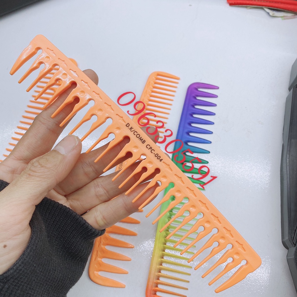 Lược răng thưa tạo kiểu tóc barber ,lược cắt tóc mẫu layer nam nữ DK COMB + LƯỢC 7 MÀU