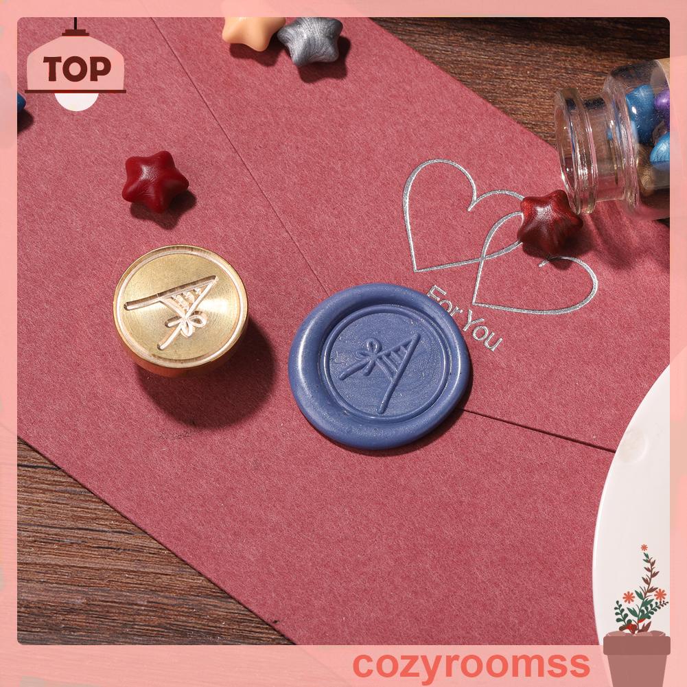 Con Dấu Sáp Đầu Tròn In Chữ Cái Bằng Đồng Trang Trí Thủ Công