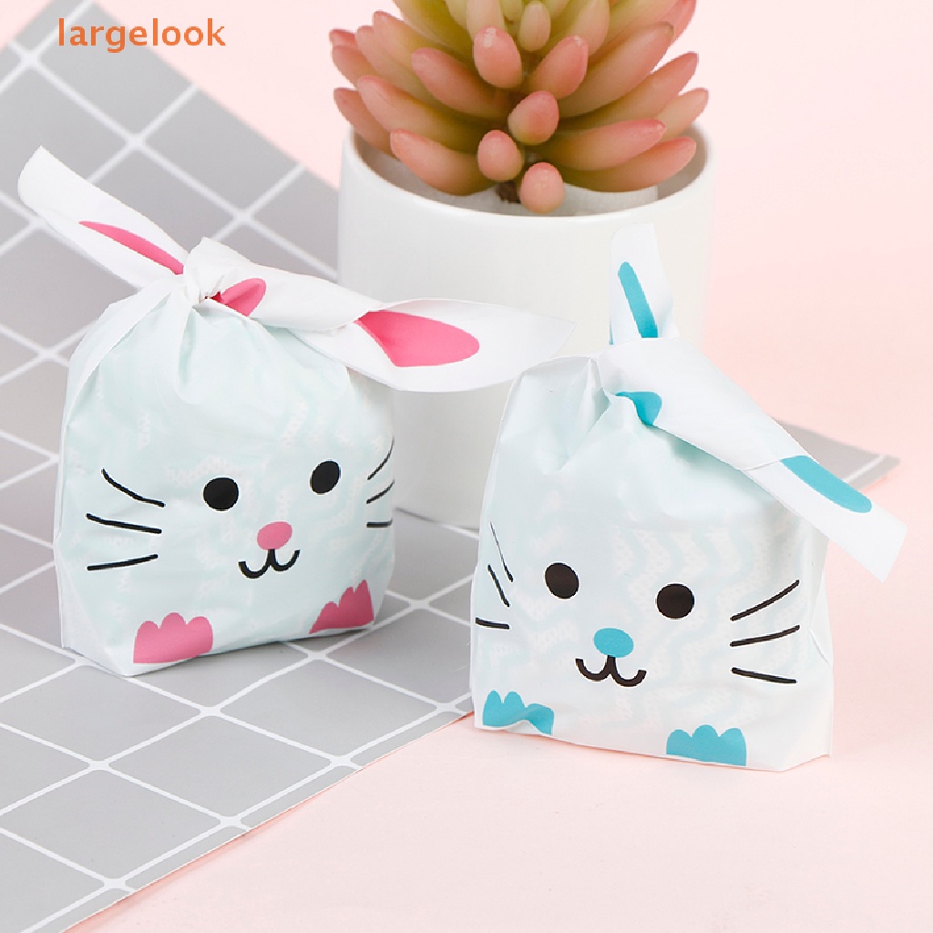 Set 50 Túi Nhựa Đựng Kẹo Hình Tai Thỏ Dễ Thương