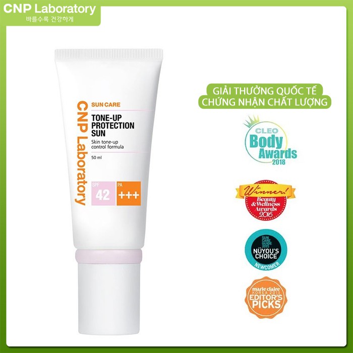 [Mã COSLG5 giảm 10%]Kem chống nắng nâng tông da CNP Laboratory Tone-Up Protection Sun SPF42/PA+++ 50ml