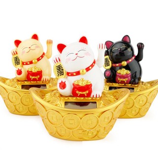 Chú mèo may mắn ngồi trên thỏi vàng phát tài MS459
