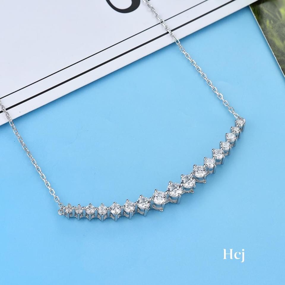 DÂY CHUYỀN BẠC TA XINH XẮN GẮN ĐÁ NHỎ MÃ DC0072456