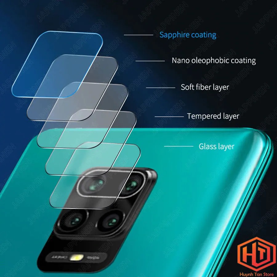 Kính cường lực Camera Xiaomi Redmi Note 9s, Note 9 Pro , Note 9 Pro Max trong suốt vát 2,5D