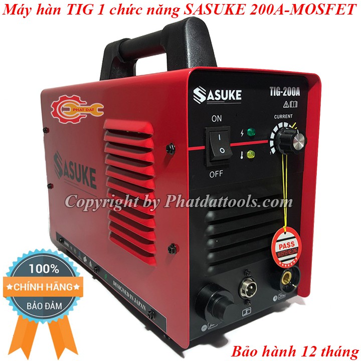 Máy hàn TIG-200A SASUKE-Máy hàn chuyên tig 1 chức năng-Bảo hành chính hãng 12 tháng-Đầy đủ phụ kiện