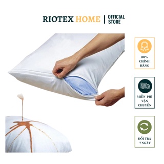 Vỏ Gối Chống Thấm Cao Cấp RIOTEX- Vỏ gối Bền Đẹp Bảo Vệ Ruột Gối Kích Thước 50 x70 cm màu trắng