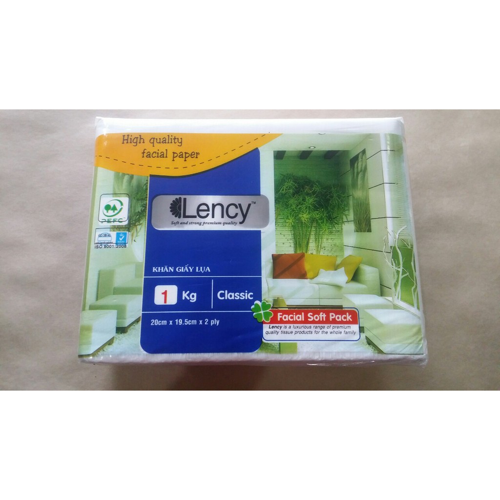 Combo 6 lốc khăn Giấy Lụa Lency 1kg (2 Lớp)