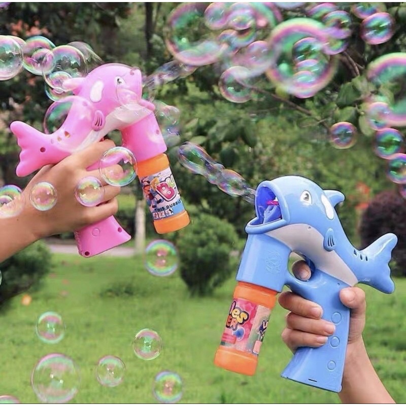 Đồ Chơi Súng Bắn Bong Bóng Xà Phòng Hình Cá Heo Dành Cho Bé