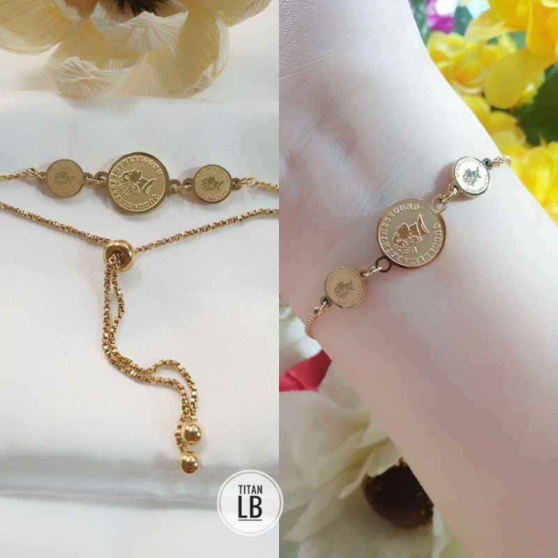 Vòng Tay Nữ 3 Đồng Xu Tròn Thời Trang Hàn Quốc