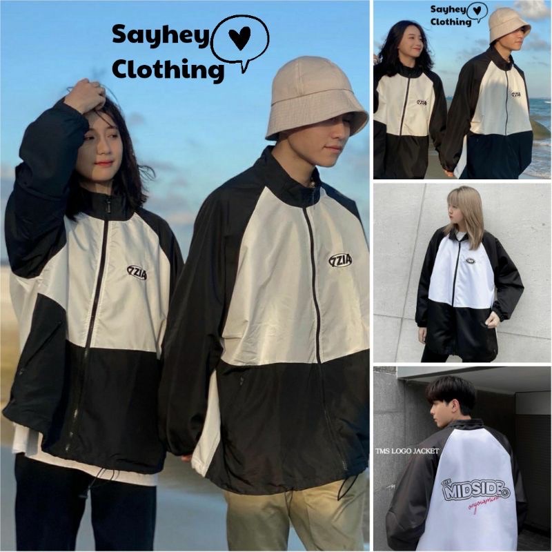 Áo Khoác Dù TMS LOGO MIDSIDE Nam Nữ Ulzzang Unisex Form Rộng Bomber 7zia Jacket