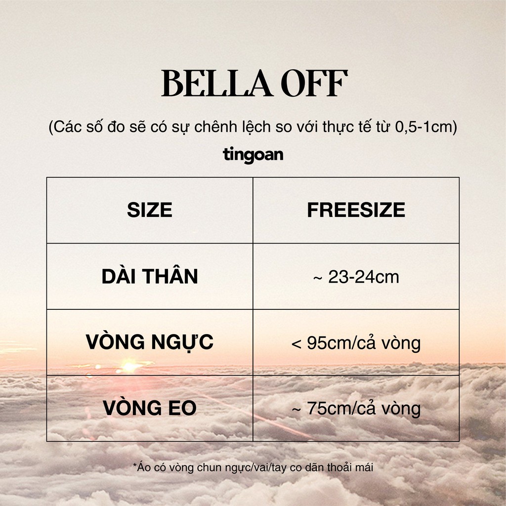 Áo trễ vai croptop bóng kính phồng tay 2 tầng chun vai co giãn trắng tingoan BELLA TOP/WH