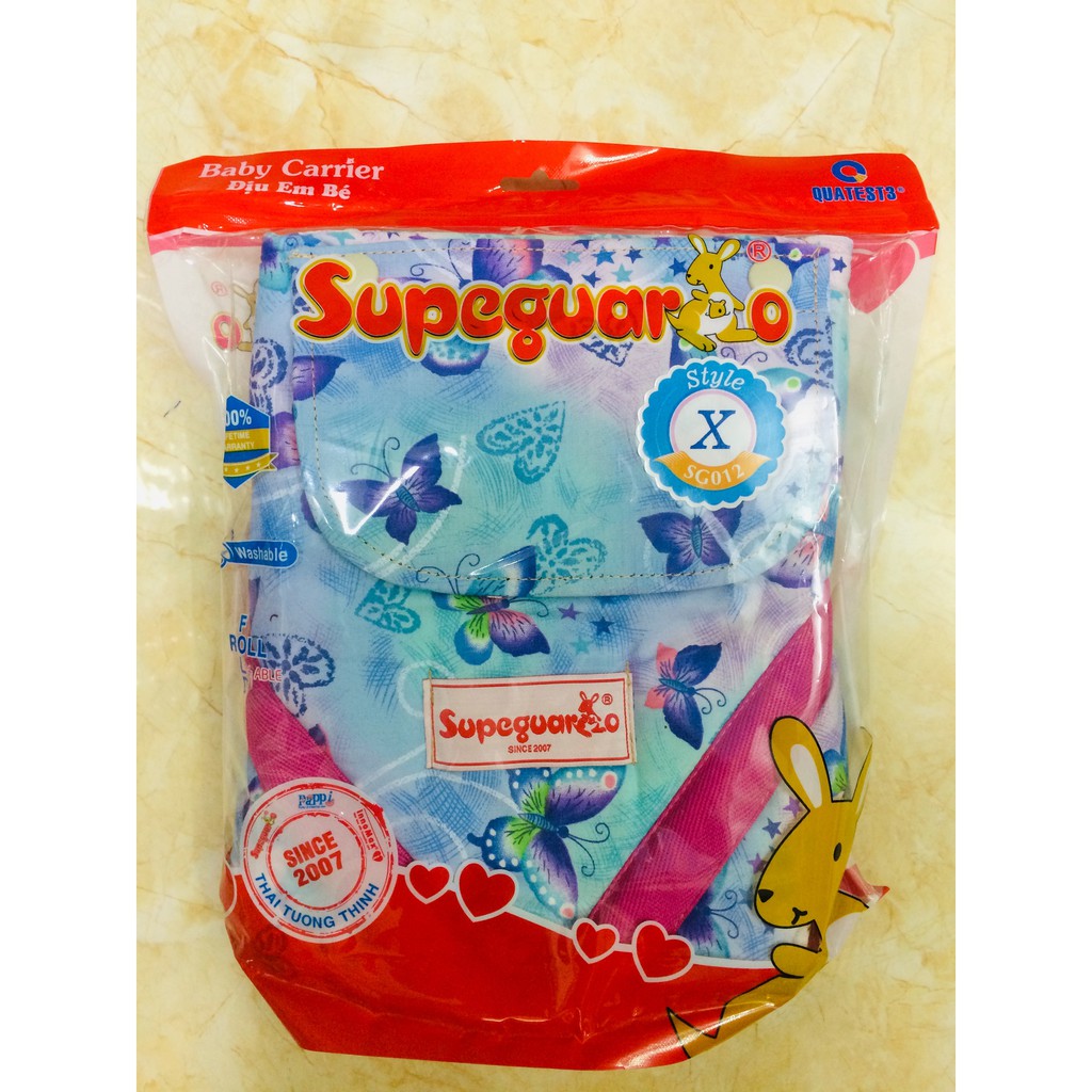 COMBO Địu Em Bé Supeguardo tặng đai xe máy size XL