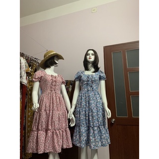 đầm hoa nhí xòe (có dây cột eo)