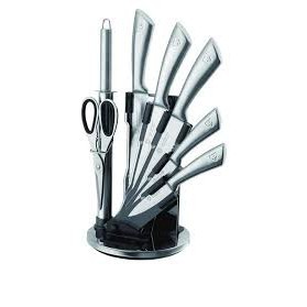 Bộ Dao Kéo Nhà Bếp 6 Món Nhật Bản Cao Cấp, Inox Chống Gỉ, Tặng Kèm Khay Để Dao Kéo