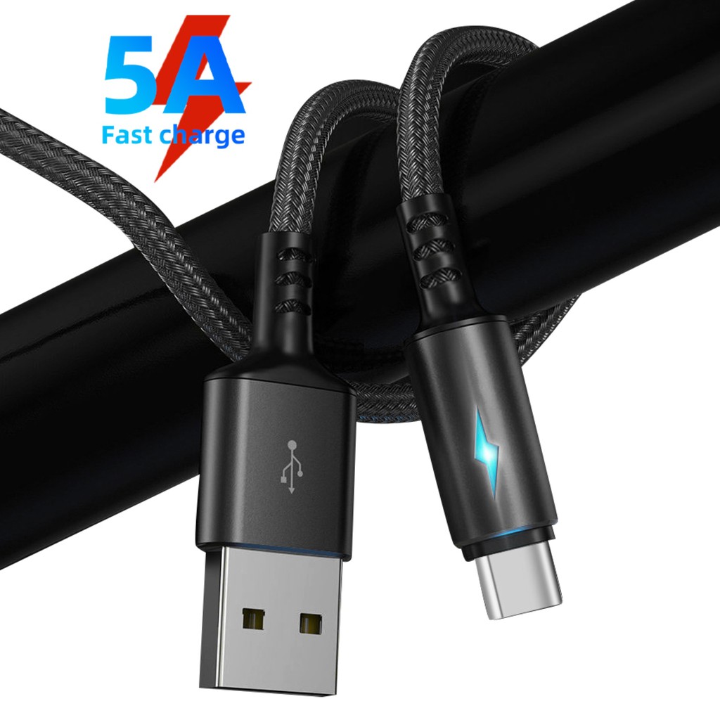 Dây Cáp Sạc Nhanh 5A Micro USB Loại C Dây Bện