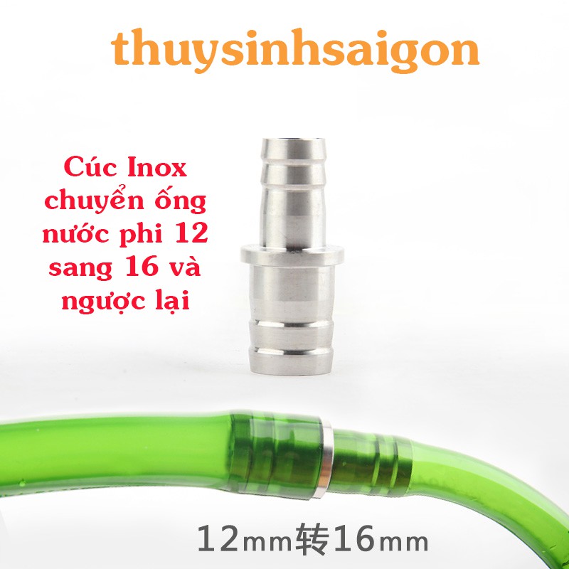 Cúc Inox Dùng Chuyển Ống Nước Phi 16mm Sang 12mm Và Ngược Lại