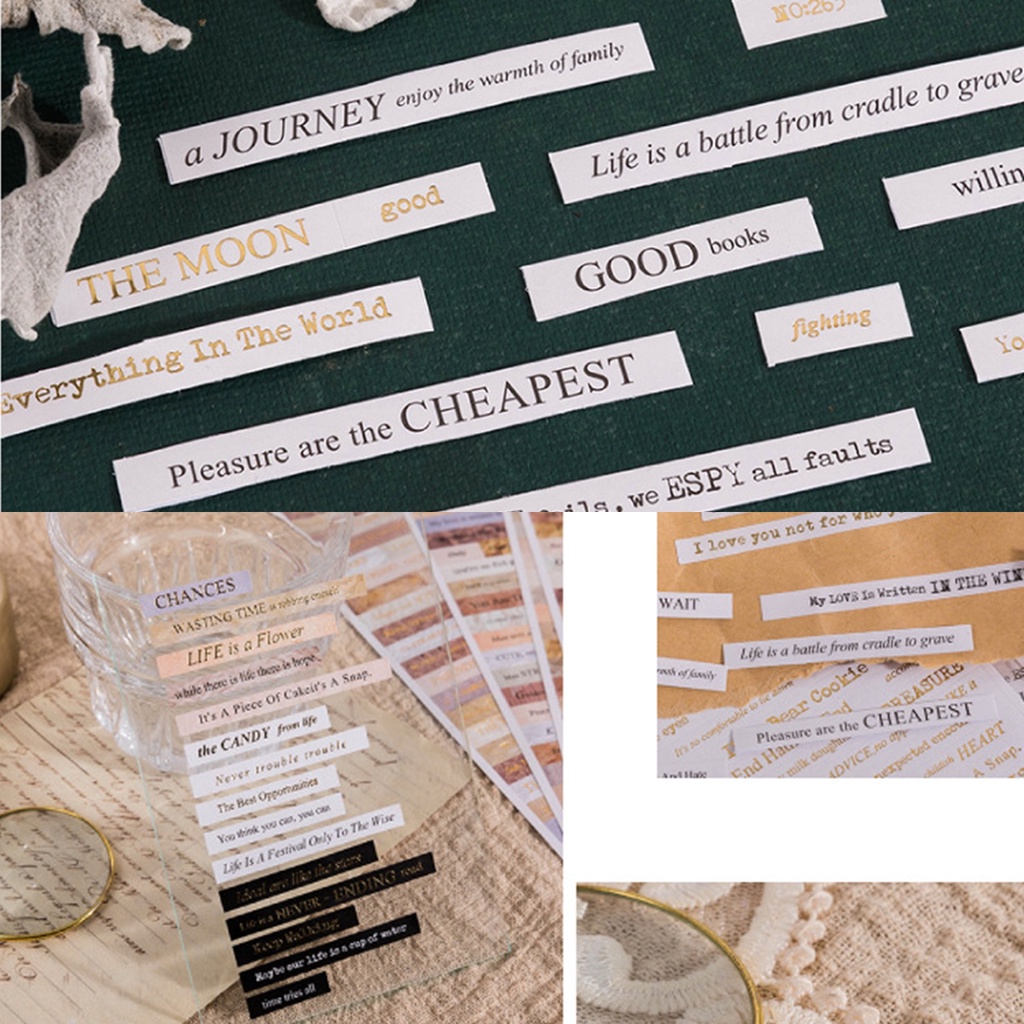 Set 4 tấm sticker câu quotes tiếng anh