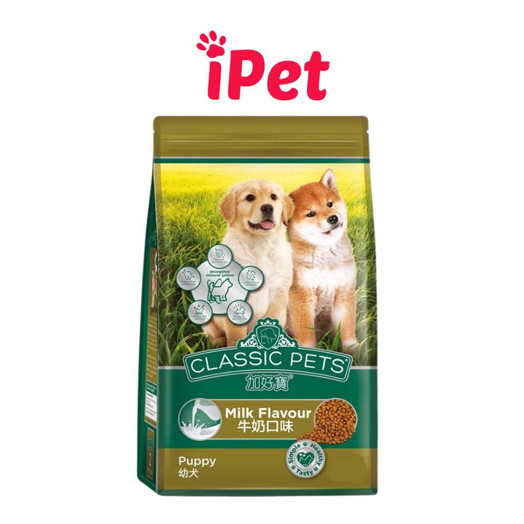 [Mã 155FMCGSALE giảm 7% đơn 500K] Thức Ăn Cho Chó Con Classic Pets Vị Sữa Hạt Khô Gói 400G - iPet Shop