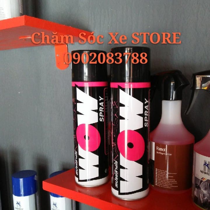 Combo chai xịt sên Wow Spray Lube71 và dưỡng sên Spider Spray Lube71 - Chai 600ml Tặng bàn chải 3D