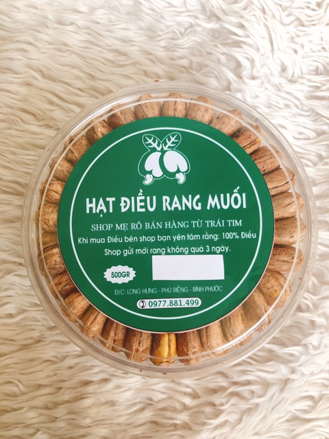 500GRAM HẠT ĐIỀU RANG MUỐI NGUYÊN LỤA BÌNH PHƯỚC