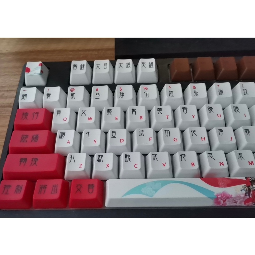 Keycap kiểu Trung Quốc keycap cô gái Trung Quốc CHRRY Profile PBT Dye bàn phím cơ thăng hoa keycaps
