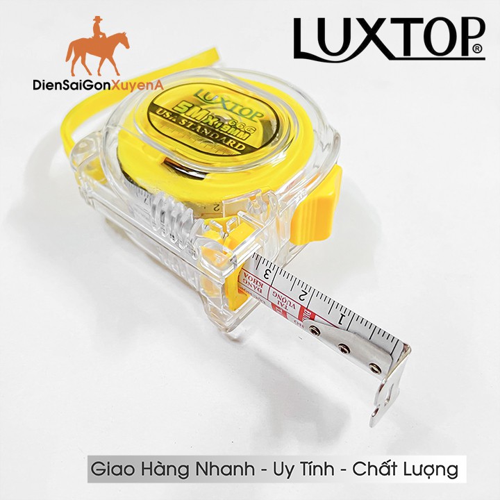 Thước kéo 5m x 19mm 2 mặt có lỗ ban LUXTOP, thước kéo đo khoảng cách phong thủy 5 mét có lỗ ban - Điện Sài Gòn Xuyên Á