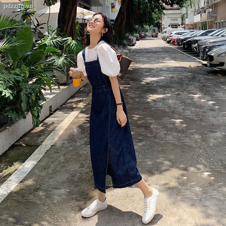 Đầm Yếm Denim Phong Cách Hàn Quốc Dành Cho Nữ