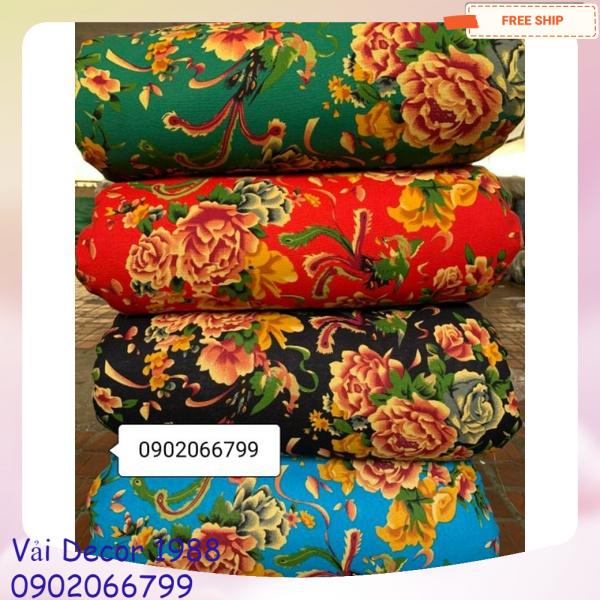 Vải con công cổ chất thô đũi ( Khổ 1.45m x dài nguyên cuộn)