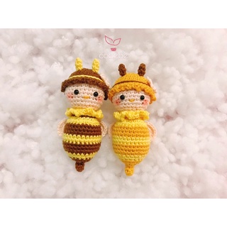 Móc khoá bé ong handmade bằng len siêu cute