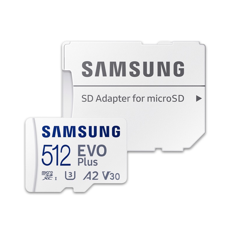 Thẻ nhớ MicroSDXC Samsung Evo Plus 512GB U3 4K R130MB/s W90MB/s kèm Adapter box HOA new 2022 (trắng)