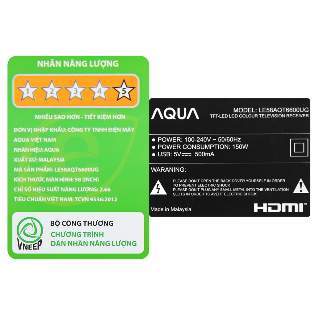 [FREESHIP] Android Tivi AQUA 4K 58 inch LE58AQT6600UG | BigBuy360 - bigbuy360.vn