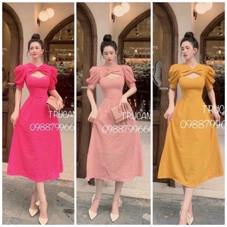 Đầm voan mịn cutout nhẹ nhàng xinh xắn