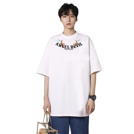 Áo thun unisex Devil Angel / Áo phông tay lỡ form rộng chất cotton thoáng mát | BigBuy360 - bigbuy360.vn