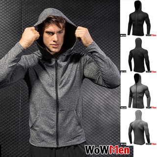 Áo Khoác Nam Có Mũ Khóa Kéo Thun Lạnh Tập Gym Thể Thao Chống Nắng Cao Cấp
