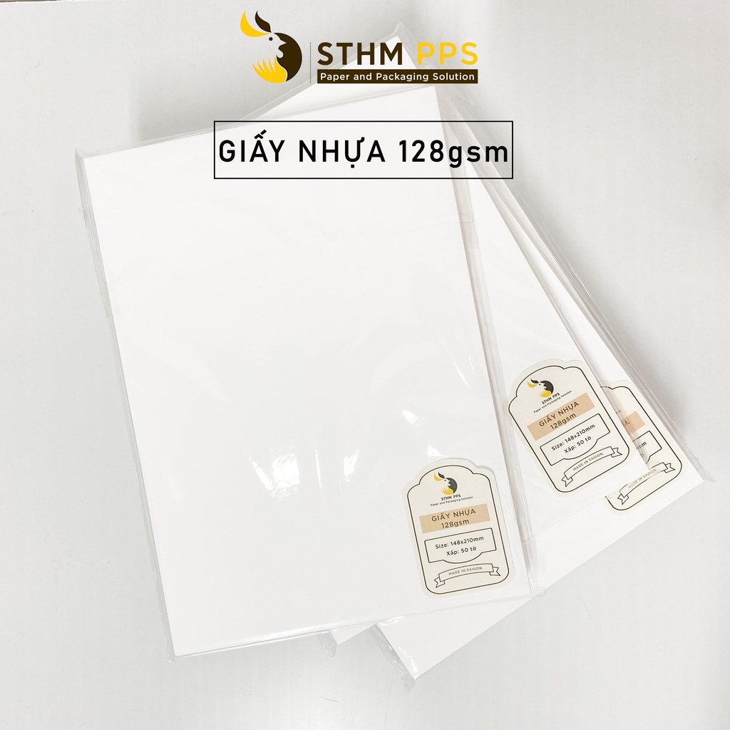 [Mã SKAMLSC095 giảm 10% tối đa 70K đơn 100K] 50 tờ giấy nhựa 128gsm - Giấy dai xé không rách - Dùng làm túi - STHM PPS