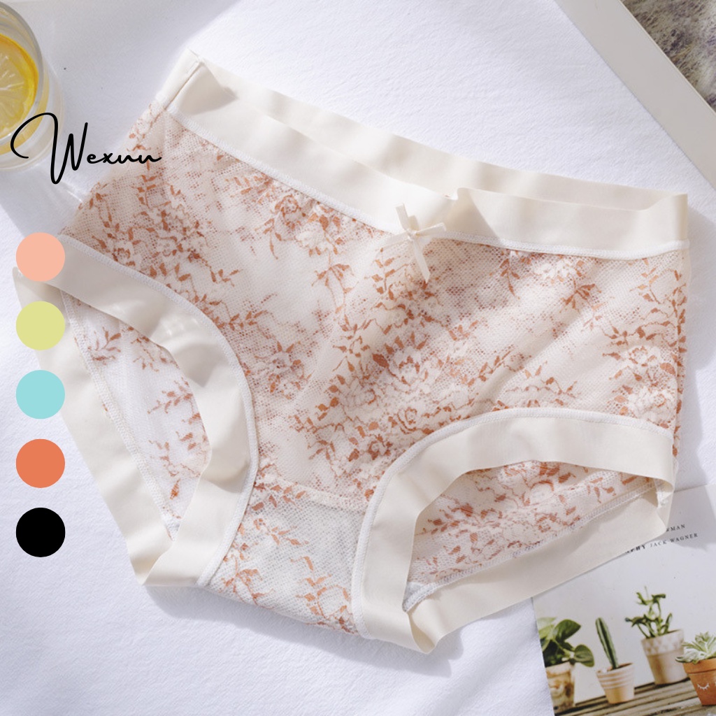 Quần lót nữ ren sexy Wexuu Design, Quần lót ren hoa nhí sexy cao cấp viền su mềm mại thoáng khí - QC56